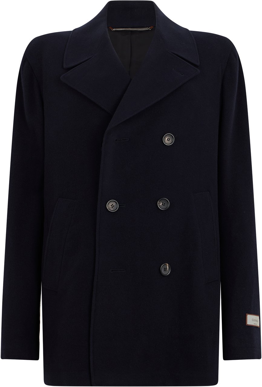 Canali Coat with double-breasted closure Blauw