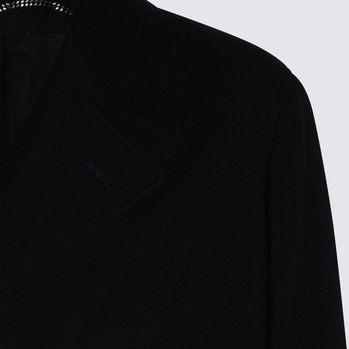 Canali Double-Breasted Peacoat With Wide Lapels And Timeless Design Zwart