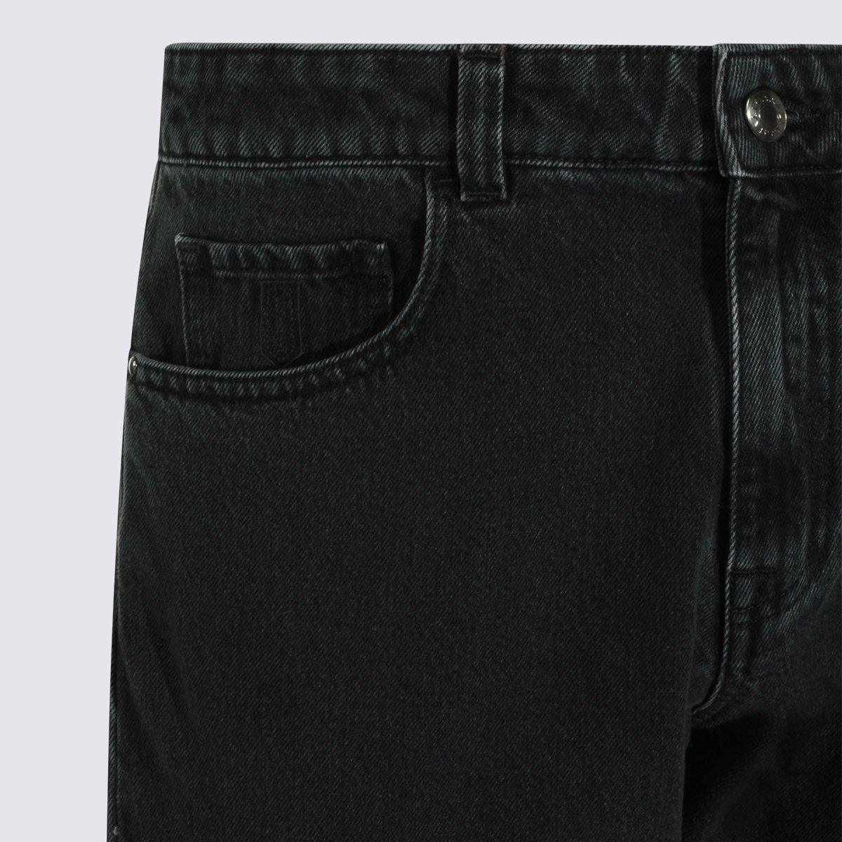 Canali Straight-Leg High-Waisted Jeans With Minimalist Design Zwart
