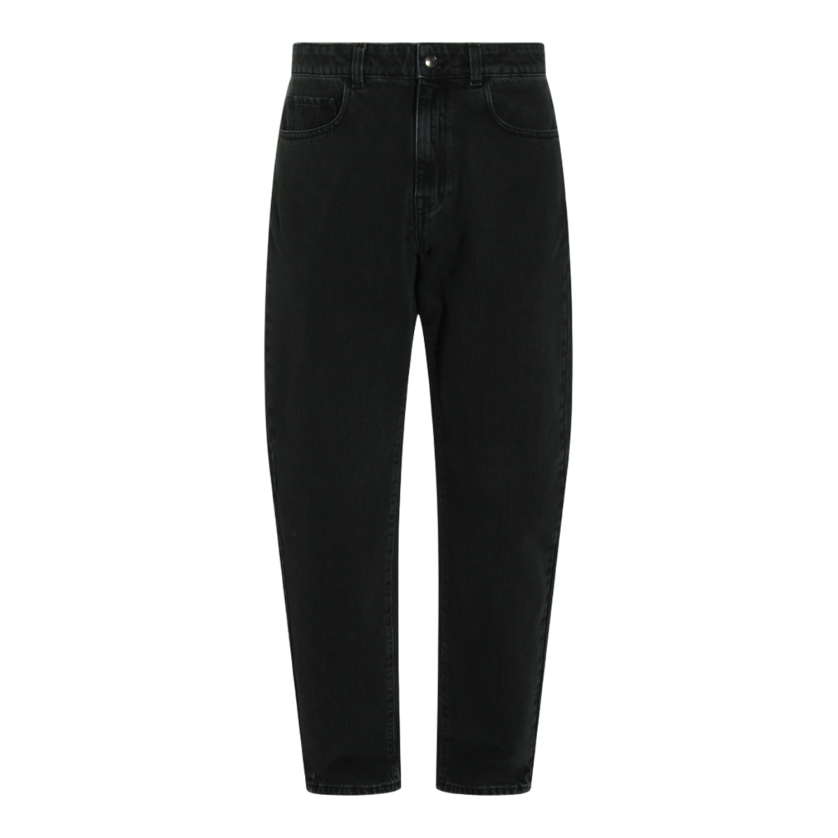 Canali Straight-Leg High-Waisted Jeans With Minimalist Design Zwart