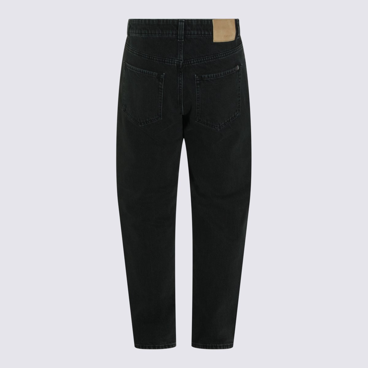 Canali Straight-Leg High-Waisted Jeans With Minimalist Design Zwart