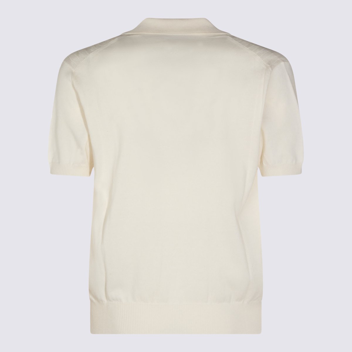 Canali Short-Sleeve V-Notch Knit Sweater With Ribbed Texture Grijs