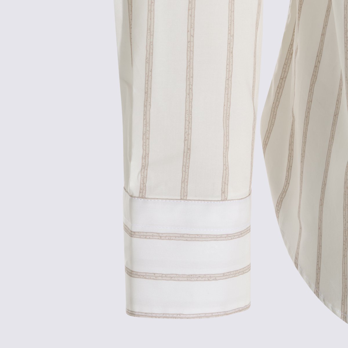 Canali Vertical Striped Casual Shirt with Structured Collar Wit