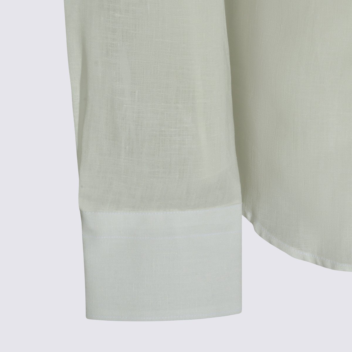 Canali Long-Sleeve White Shirt with Pointed Collar Wit
