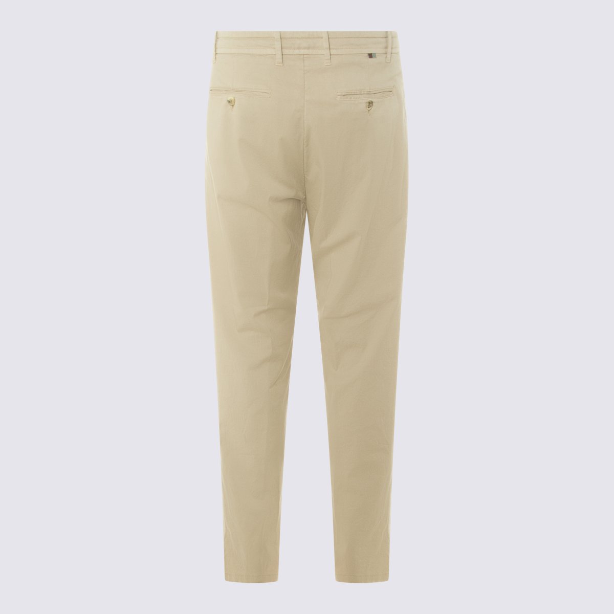 Canali Slim Tapered Trousers With Drawstring Waist And Clean Front Design Neutraal