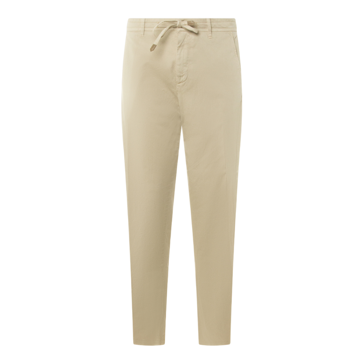 Canali Slim Tapered Trousers With Drawstring Waist And Clean Front Design Neutraal