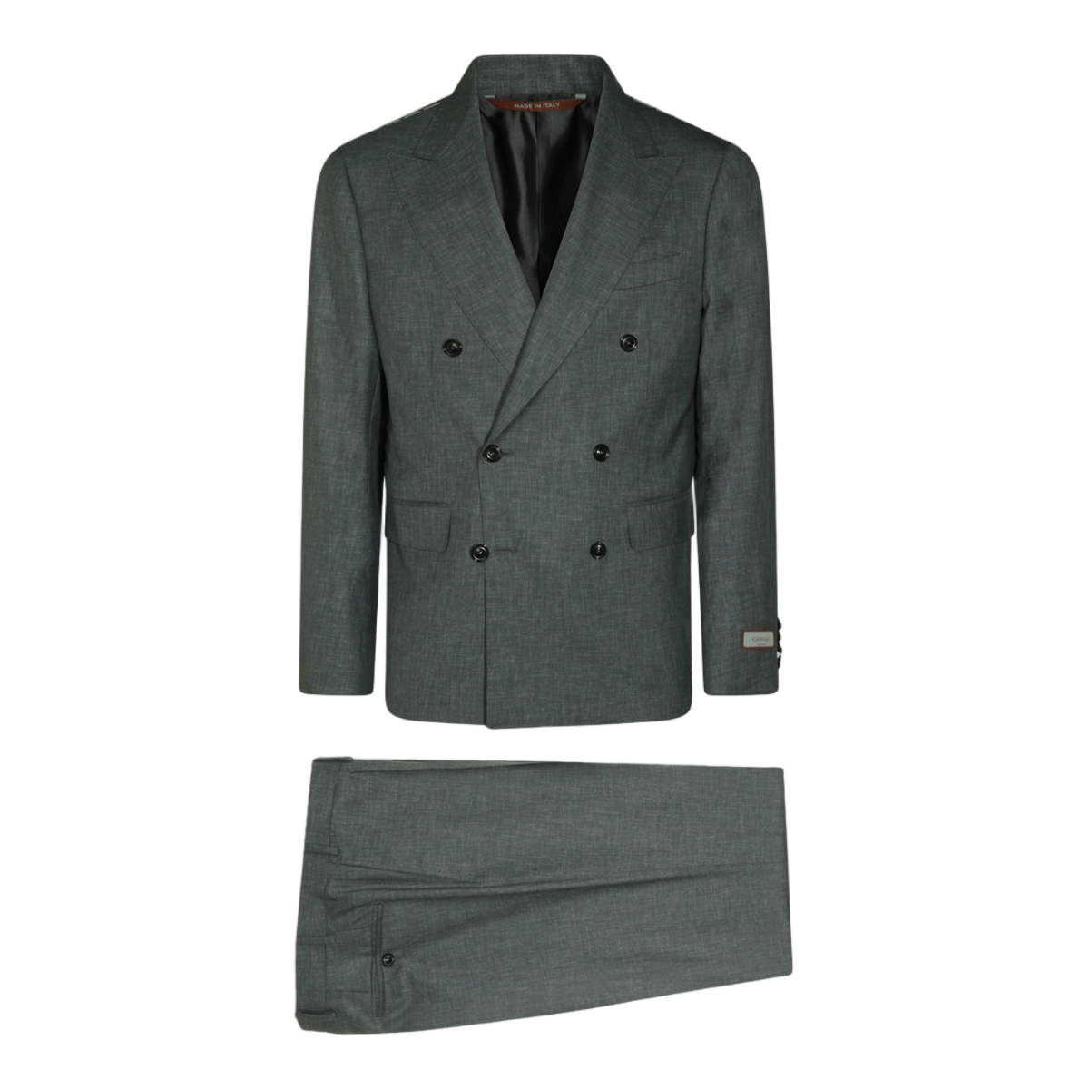 Canali Double-Breasted Suit Jacket Grijs