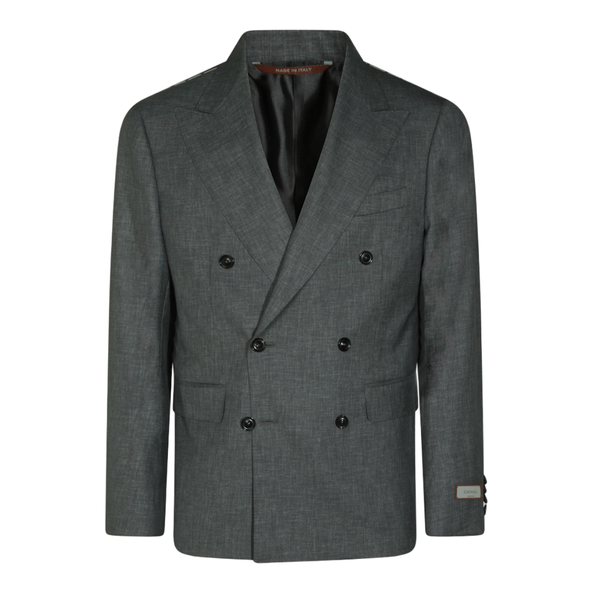 Canali Double-Breasted Suit Jacket Grijs