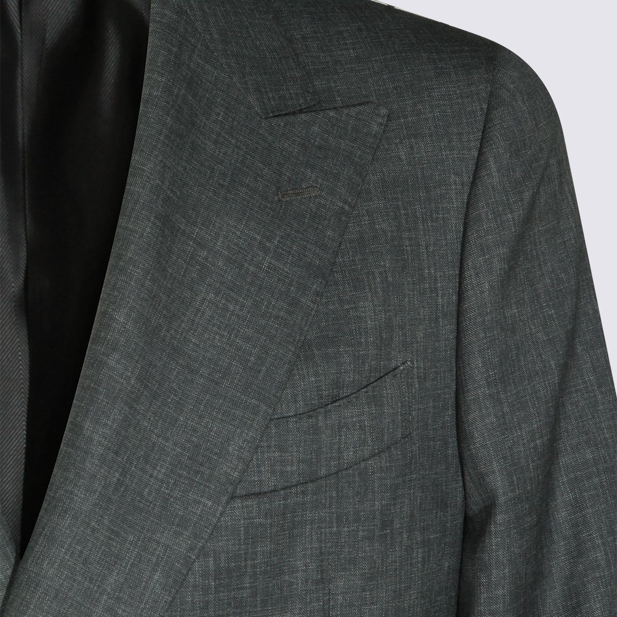 Canali Double-Breasted Suit Jacket Grijs