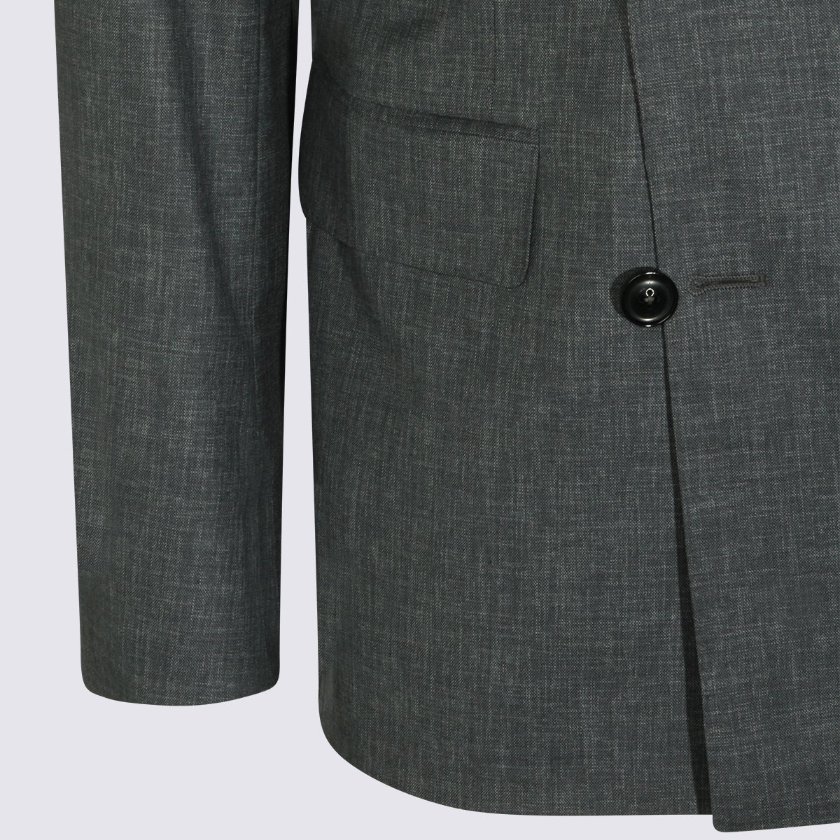 Canali Double-Breasted Suit Jacket Grijs