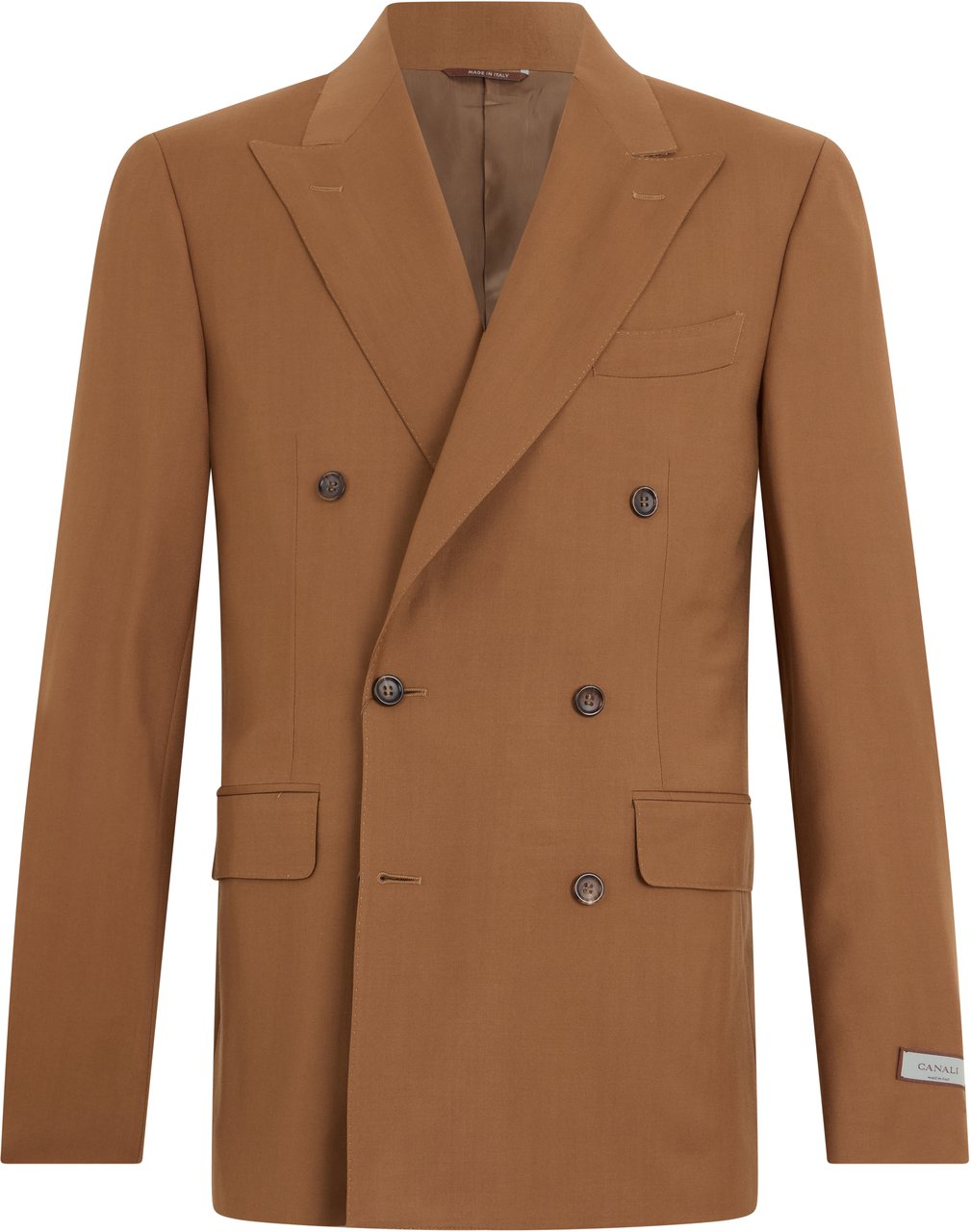 Canali Double-breasted wool jacket Bruin