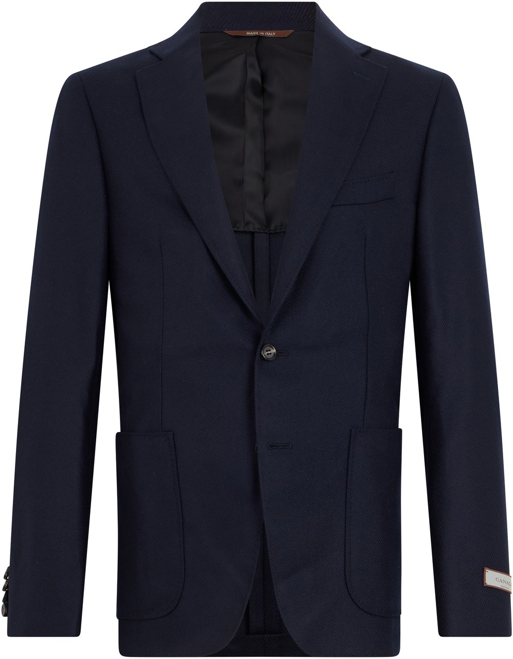 Canali Single breasted jacket in a wool and silk blend Blauw