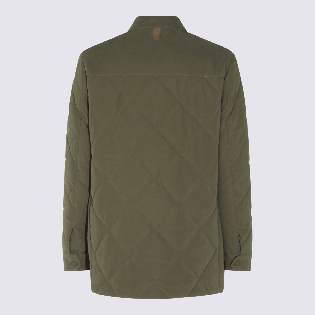 Canali Quilted Casual Jacket With Classic Collar And Functional Pockets Grijs