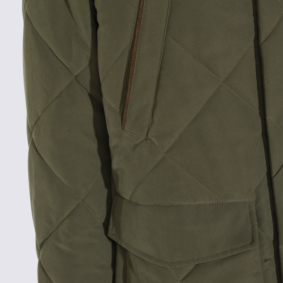 Canali Quilted Casual Jacket With Classic Collar And Functional Pockets Grijs