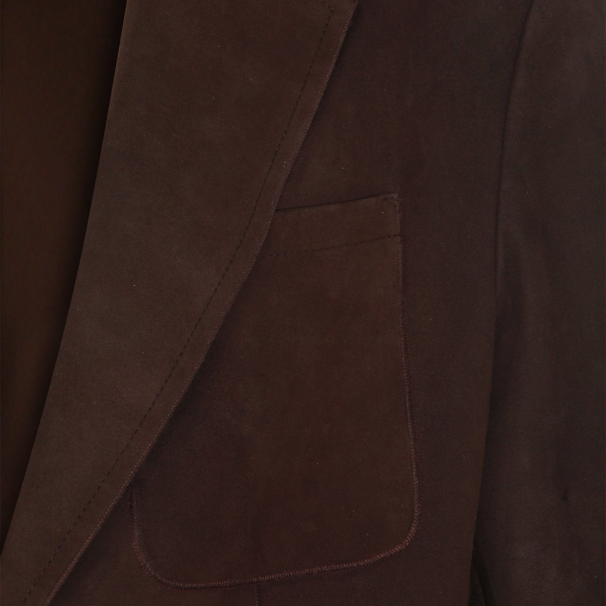 Canali Rich Dark Brown Suede Jacket With Tailored Fit Bruin