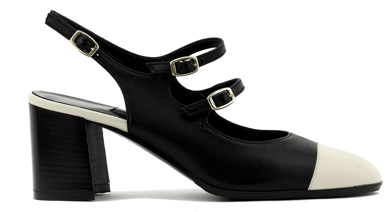 Carel Papaya Pump Black Beige Zwart