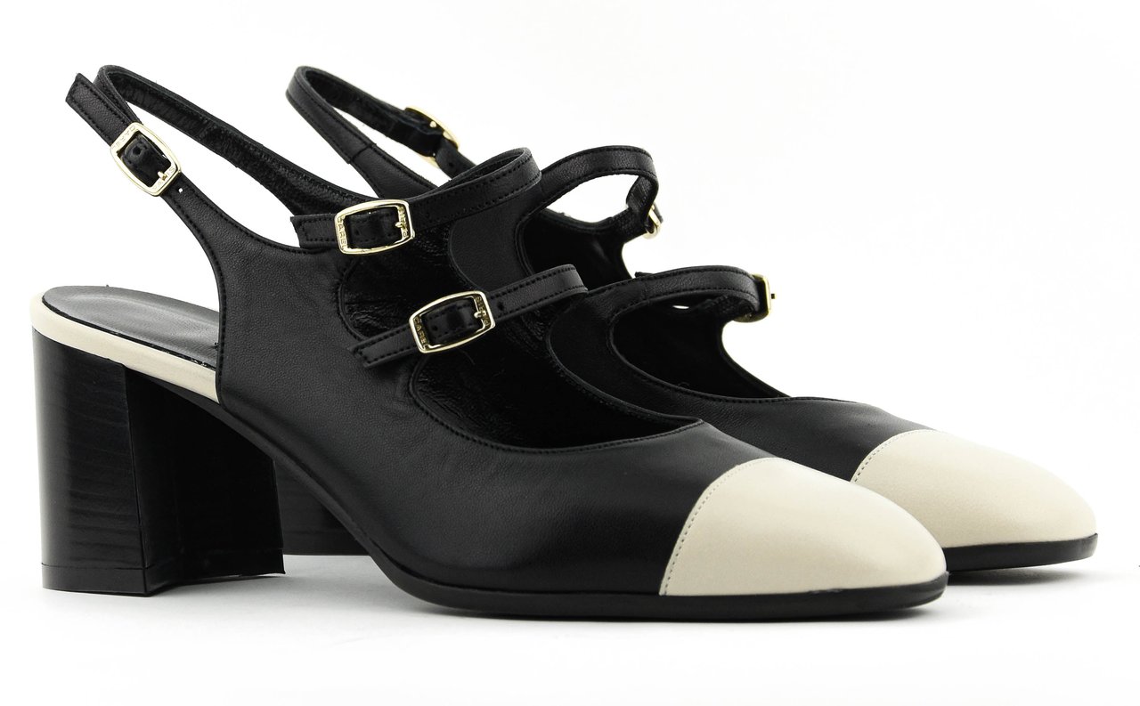 Carel Papaya Pump Black Beige Zwart