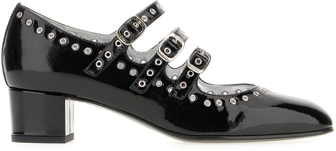 Carel Black leather Camden pumps Zwart