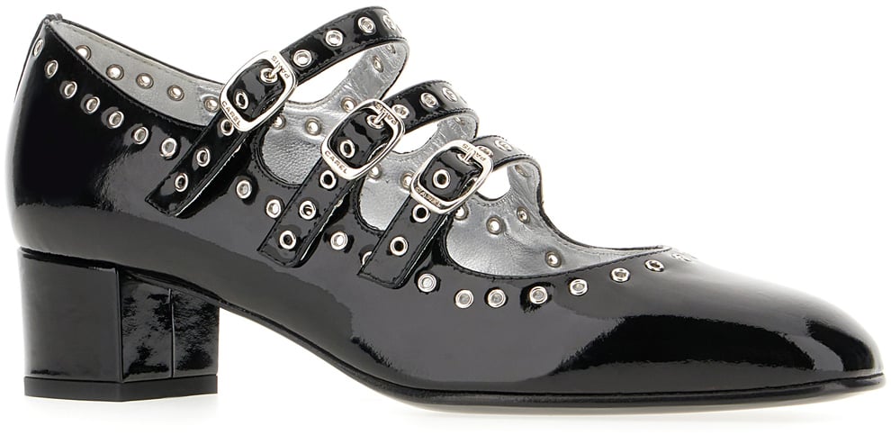 Carel Black leather Camden pumps Zwart