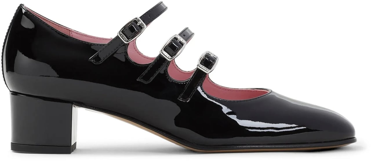 Carel Paris Kina Patent Leather Block Heel Shoes Zwart