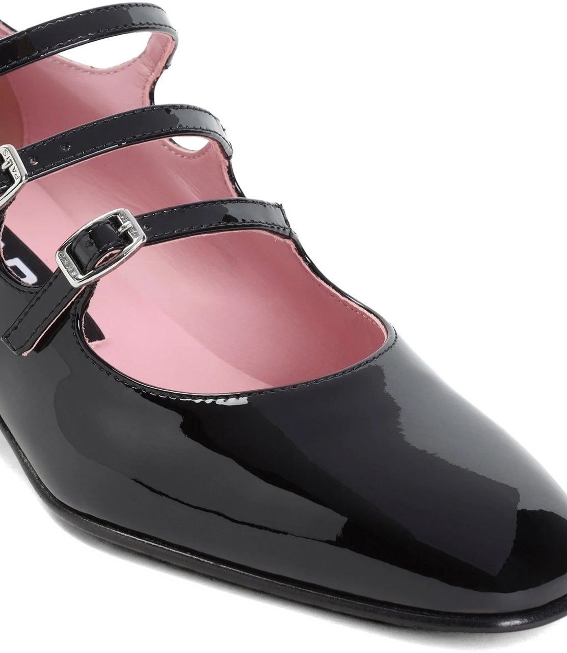 Carel Paris Kina Patent Leather Block Heel Shoes Zwart