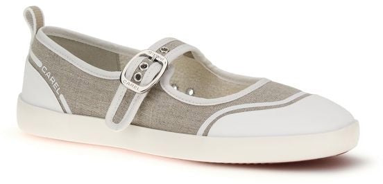 Carel Paris Beige Cotton Ballet Flats Beige