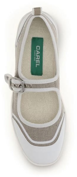 Carel Paris Beige Cotton Ballet Flats Beige
