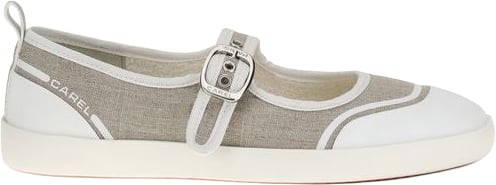 Carel Paris Beige Cotton Ballet Flats Beige