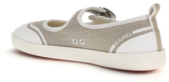 Carel Paris Beige Cotton Ballet Flats Beige