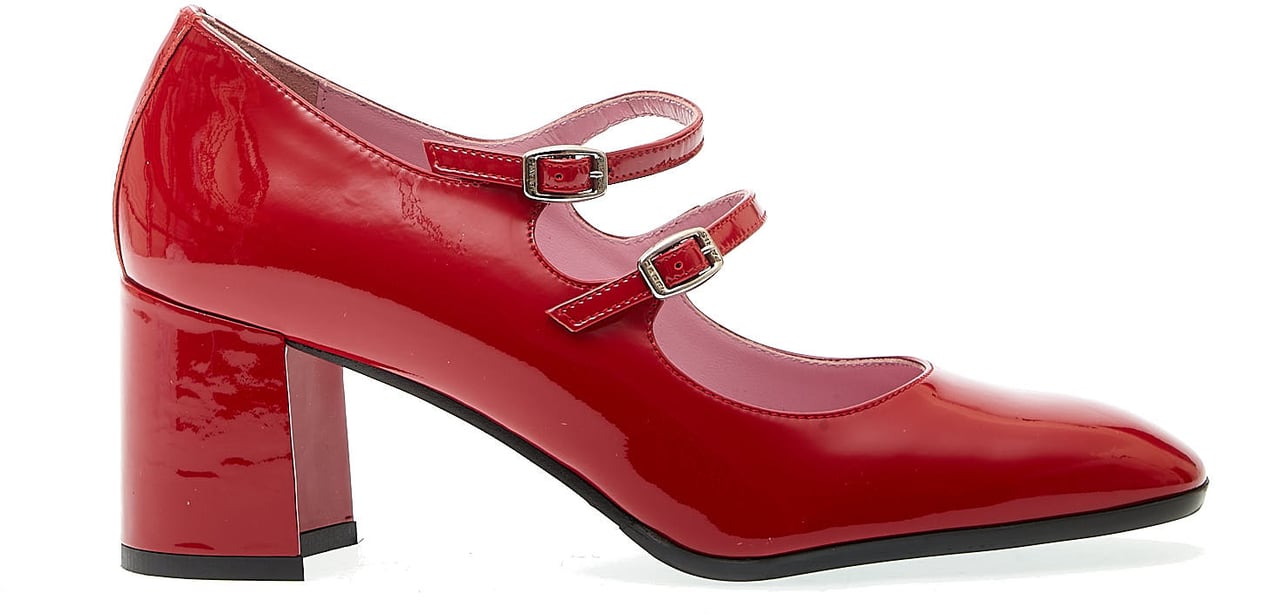 Carel Paris Decoltè Tacco 70 Mm Cinturini Vernice Rossa Rood