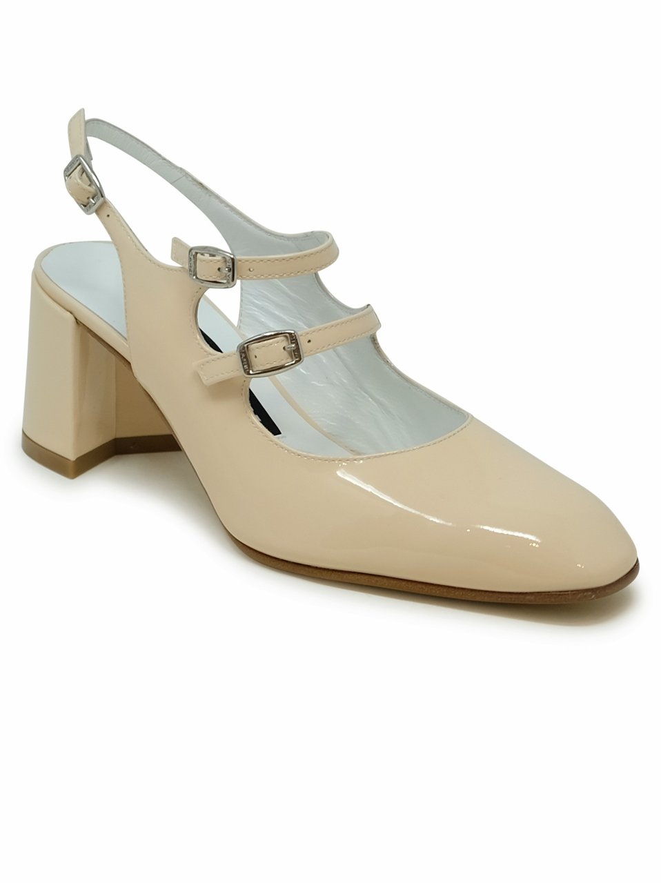 Carel Paris CAREL PARIS BANANA 003030 BEIGE PATENT  LEATHER BALLET PUMPS Beige
