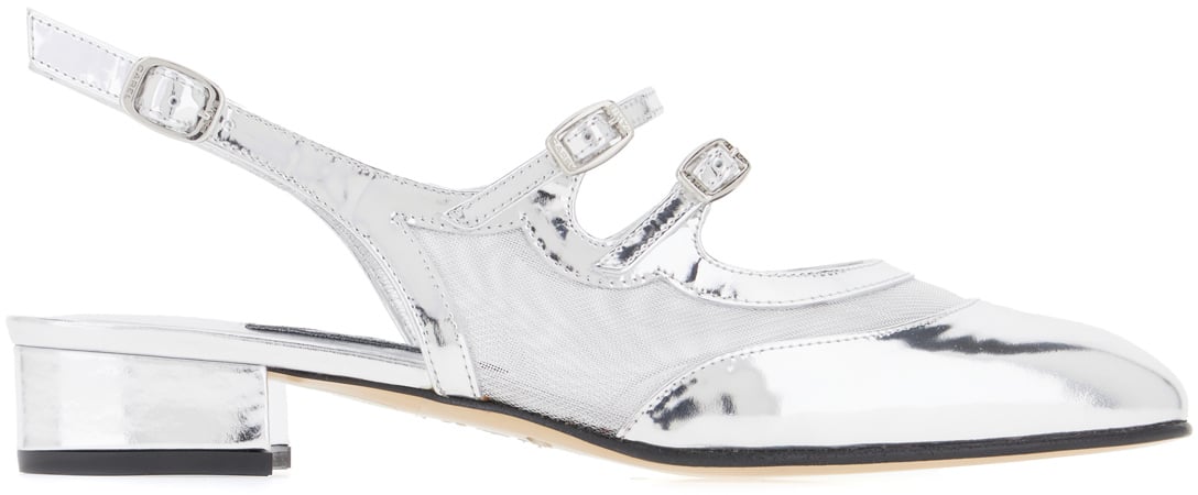 Carel Carel Silver mesh and leather Peche Night pumps Zilver