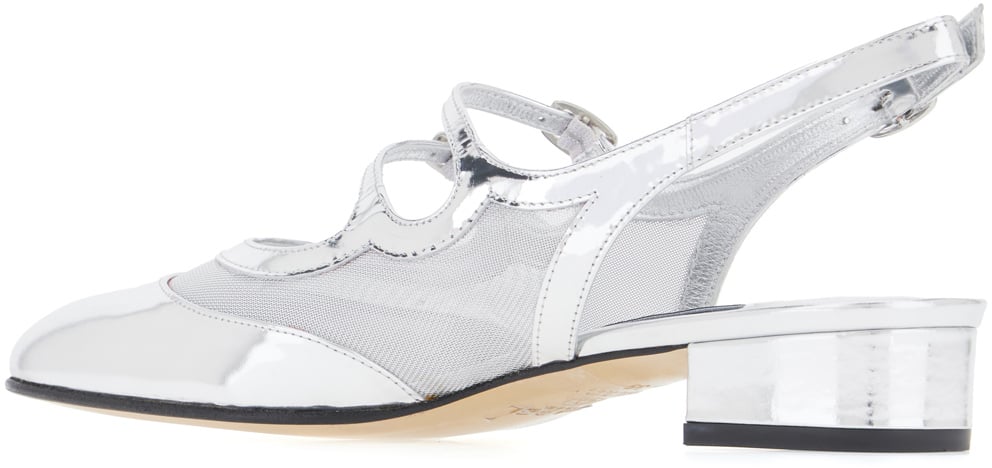 Carel Carel Silver mesh and leather Peche Night pumps Zilver