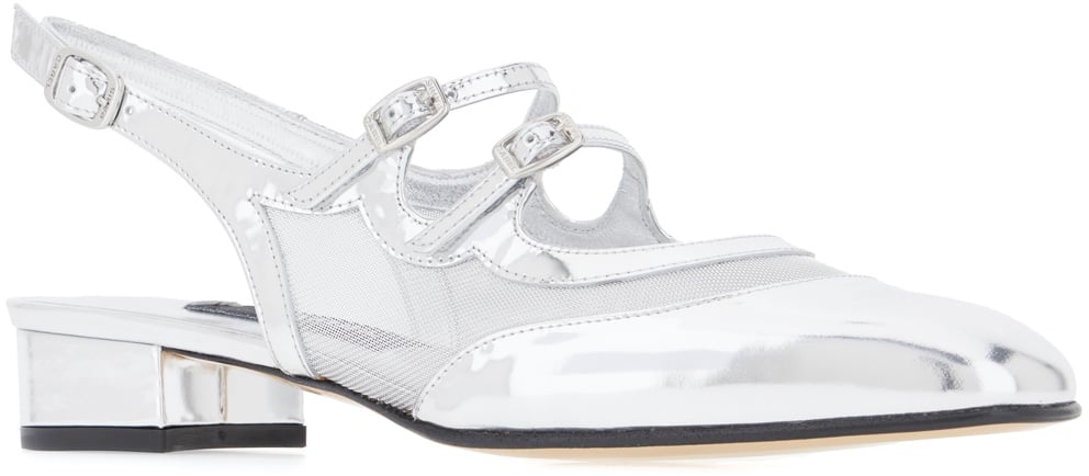 Carel Carel Silver mesh and leather Peche Night pumps Zilver