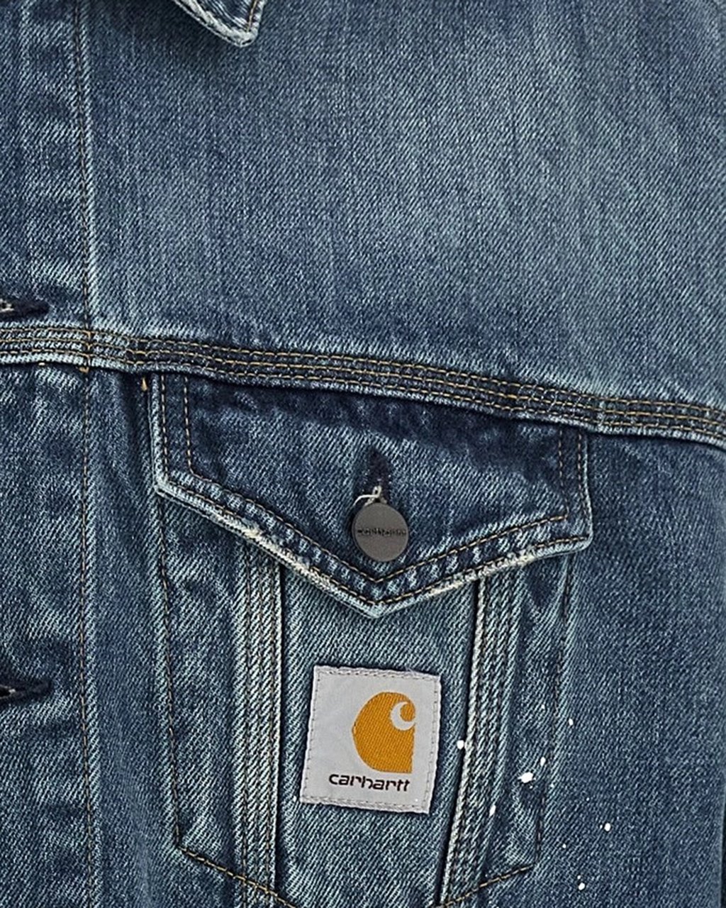 Carhartt Blue Helston Destroy Wash Denim Jacket Grijs