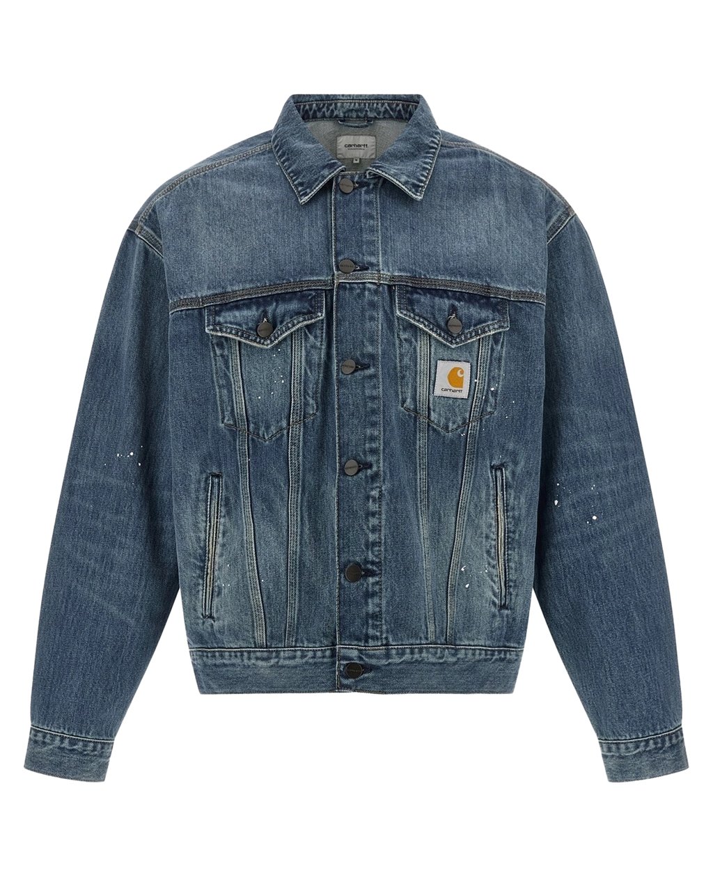 Carhartt Blue Helston Destroy Wash Denim Jacket Grijs