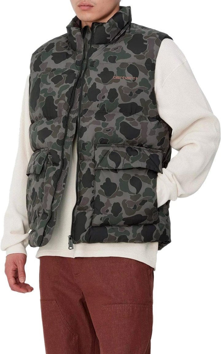 Carhartt CARHARTT WIP SPRINGFIELD CAMO DUCK GREY VEST Grijs
