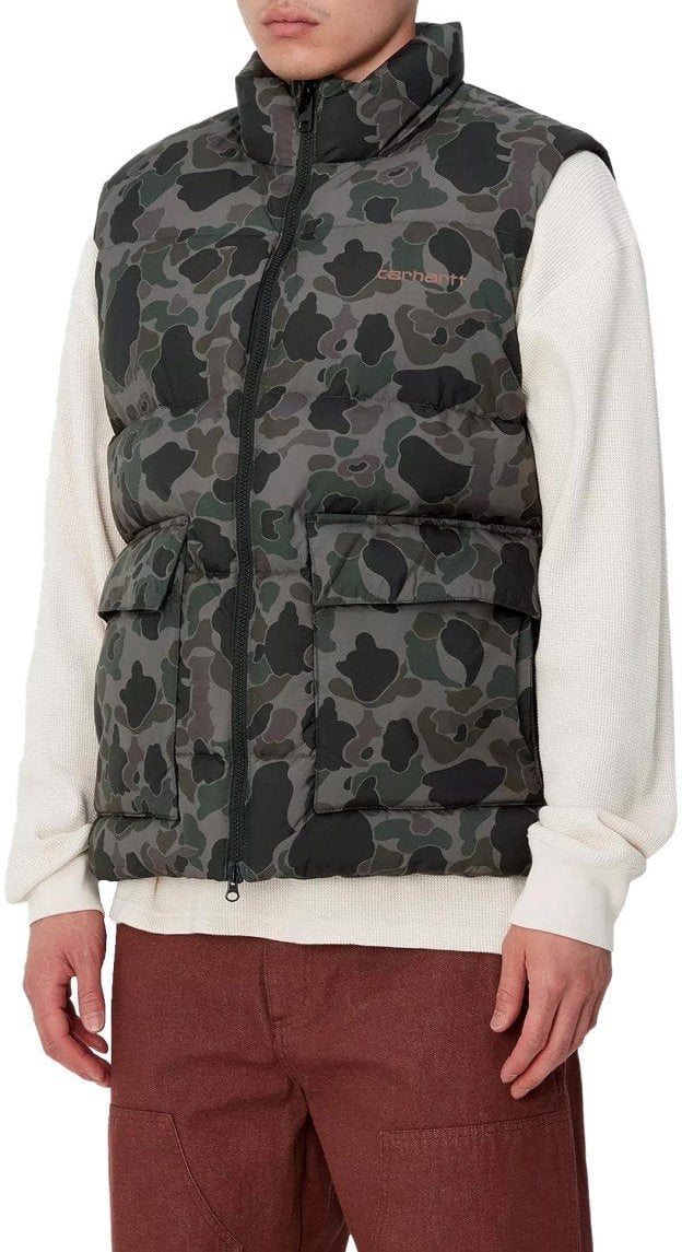 Carhartt CARHARTT WIP SPRINGFIELD CAMO DUCK GREY VEST Grijs
