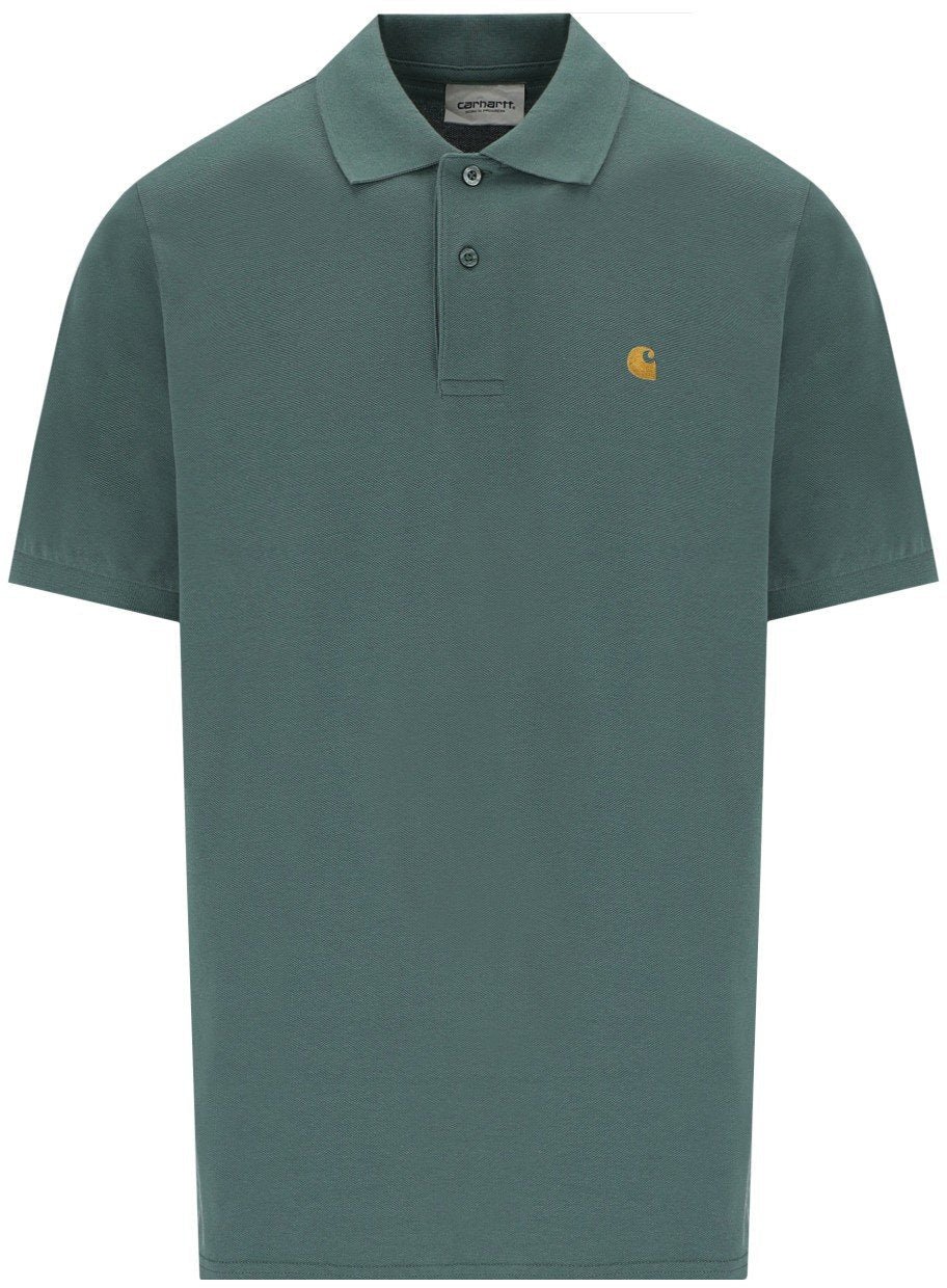 Carhartt CARHARTT WIP S/S CHASE SILVER PINE POLO SHIRT Groen
