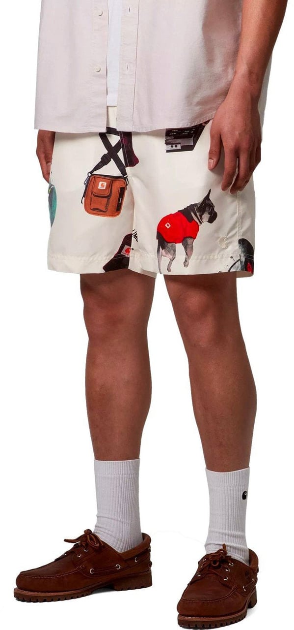 Carhartt CARHARTT WIP SLATER JACOB ROCHESTER WAX SWIM TRUNKS Wit
