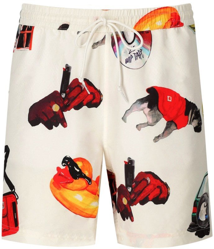 Carhartt CARHARTT WIP SLATER JACOB ROCHESTER WAX SWIM TRUNKS Wit