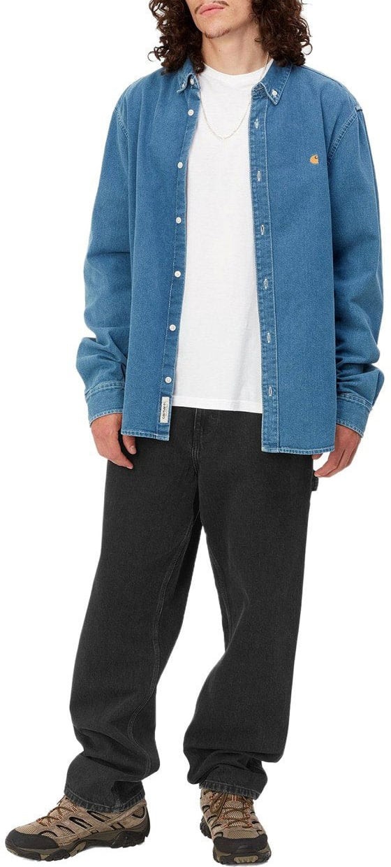 Carhartt CARHARTT WIP SINGLE KNEE STONE WASHED JEANS Zwart