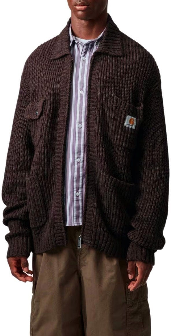 Carhartt CARHARTT WIP CHORE PALISANDER CARDIGAN Bruin