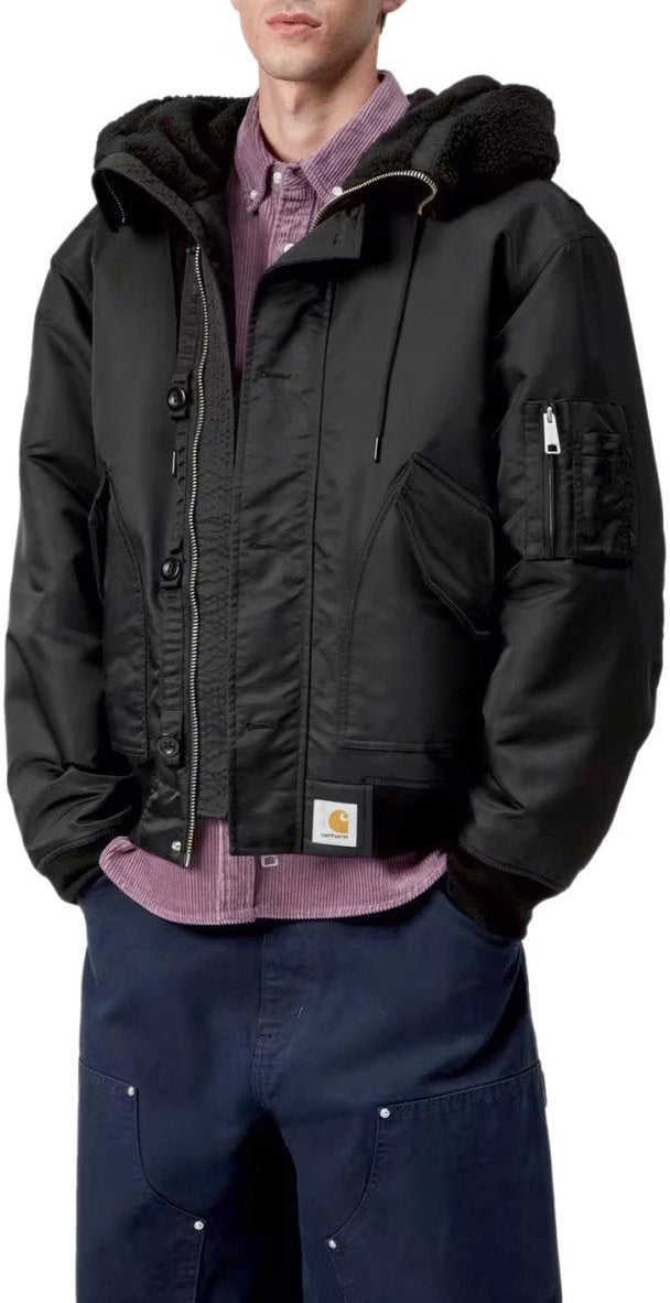 Carhartt CARHARTT WIP OLTERO HOODED BOMBER JACKET Zwart