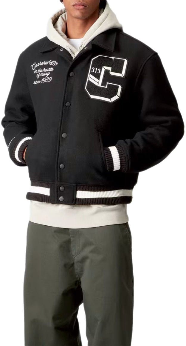 Carhartt CARHARTT WIP WORLD CLASS VARSITY JACKET Zwart