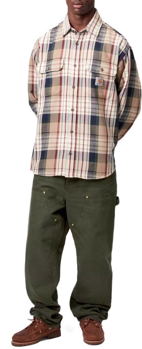 Carhartt CARHARTT WIP DOUBLE KNEE OLIVE PANTS Groen