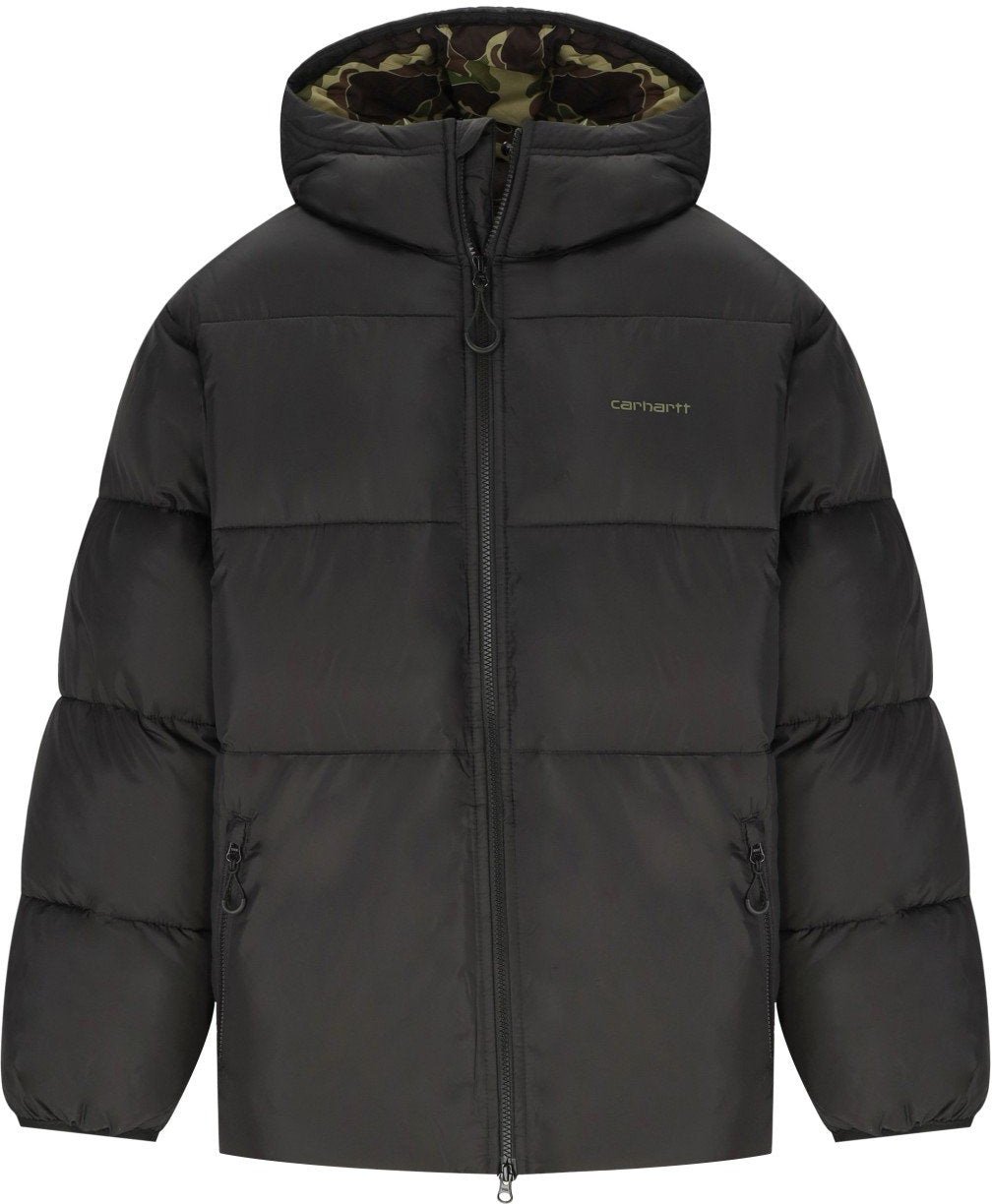 Carhartt CARHARTT WIP TORONTO CAMO DUCK HOODED PADDED JACKET Zwart