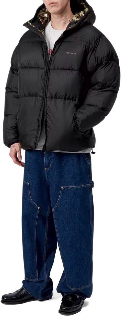 Carhartt CARHARTT WIP TORONTO CAMO DUCK HOODED PADDED JACKET Zwart