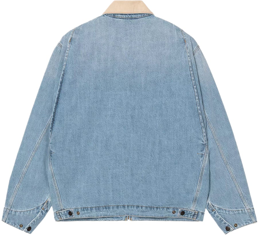 carhartt wip og detroit jacket coton blue dusty brown Blauw