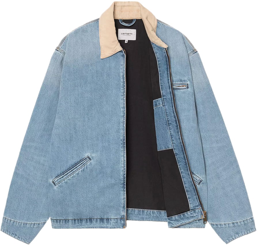 carhartt wip og detroit jacket coton blue dusty brown Blauw